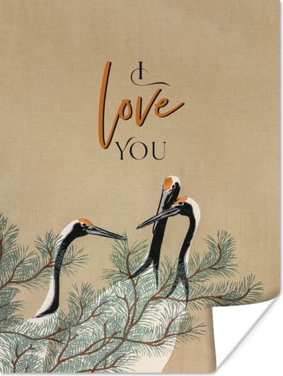 Poster I love you - Spreuken - Quotes - Liefde - Relatie - 120x160 cm XXL