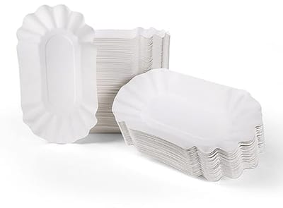 Milieuvriendelijke papieren frietschalen - 250 stuks - Wegwerp borden voor feesten en evenementen - 17,5 x 13 x 3 cm