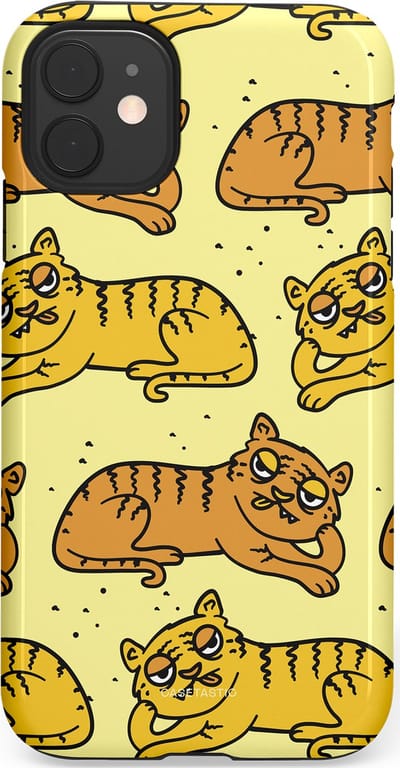 Casetastic hoesje geschikt voor Apple iPhone 11 - Dubbellaagse bescherming - Tijger dromen - Fashion Case - Crème Goud Olijfgroen