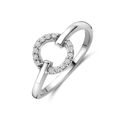 Zilveren Gerhodineerde Ring met Zirkonia 1341695 – 925 Zilver