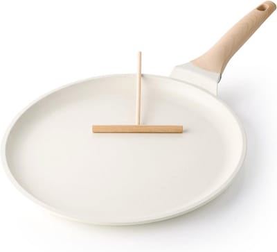 Crepe Pan 30cm Nonstick, Dosa Pan met Spreader, Graniet Coating, Pancake Koekenpan voor Op het Fornuis, Inductie Geschikt, PFOA Vrij