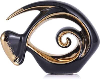 Unieke keramische vissenbeeld sculptuur ornament voor interieurdecoratie en cadeau
