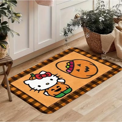 Sanrio Hello Kitty Deurmat Officieel Halloween Kinderkamer Antislip Mat Pompoen Hoeden Tapijt Huisdecoratie Halloween 40X60CM