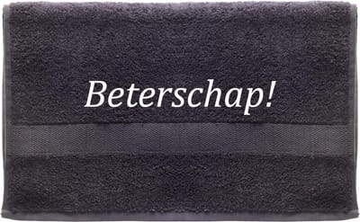 Handdoek - Beterschap - 100x50cm - Grijs
