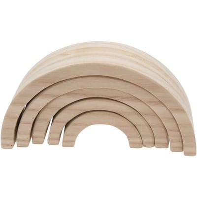 Houten regenboog, 5-delig, dennenhout