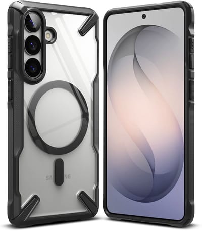 Ringke Hoesje Geschikt voor Samsung Galaxy S26 Plus | Fusion X Magnetic | Compatibel met MagSafe / Qi2 | Back Cover met Magneet | Militaire Standaard | Transparant Zwart