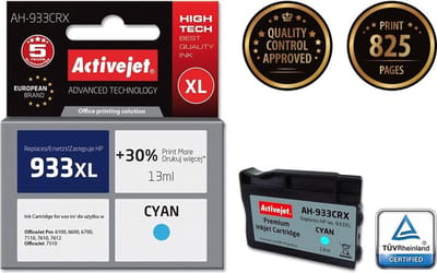 ACTION S.A. ActiveJet Premium AH-933CRX - XL - cyan - compatible - ink cartridge (alternative for: HP 933XL HP CN054AE)