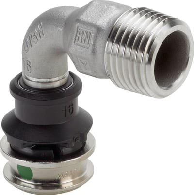 Viega Raxinox-overgangsbocht 90 graden, d 20mm, R 1/2 roestvrij staal Model 4414, 724153