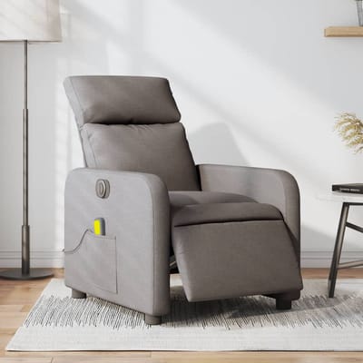 vidaXL - Massagestoel - elektrisch - verstelbaar - stof - taupe