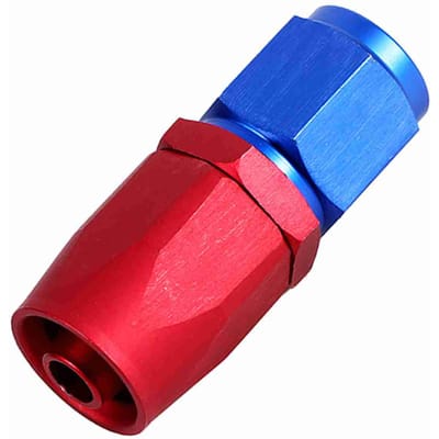 AN6 Racing Olie Brandstofleiding Slang Eind Draaibaar Mannelijk Fitting Adapter Blauw Rood Kleur 0 Graden