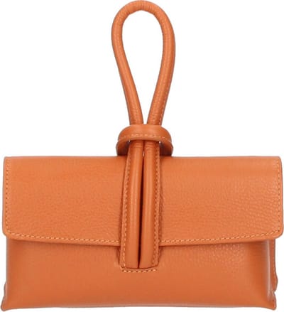 Papaya Leren Handtas - Met Lus Handvat - Extra Lang leren Hengsel - Trendy Handtassen Schoudertassen - Italiaans Leder - Papaya