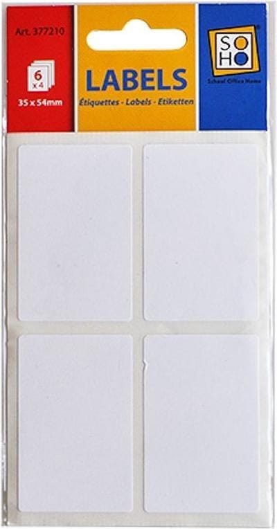 Soho Etiketten 35 X 54 Mm Papier Wit 24 Stuks