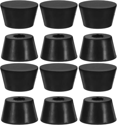 Speaker Isolatievoetjes - Antitrillingspads - Stabiele Steun - Schokabsorberend Rubber - 12 Stuks - Zwart