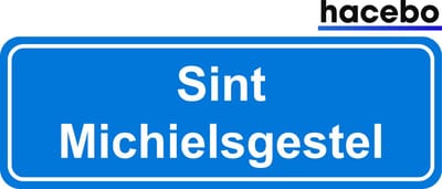 Hacebo - Plaatsnaam Sticker - 29x10 CM - Sint Michielsgestel sticker - Verkeersborden sticker - grappige cadeaus - Sint Michielsgestel