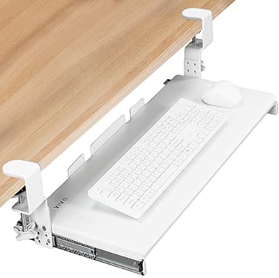 Verstelbare Onder Bureau Toetsenbordlade met C-Klem voor Ergonomisch Typen
