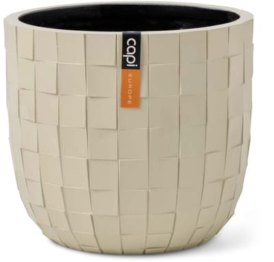 Capi Europe - Bloempot bol Blocks - 9x8 - Beige - Opening Ø - Bloempot voor binnen - 5 jaar garantie - BBSBE139