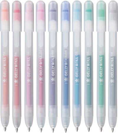 Gelschrijver Sakura Gelly Roll Stardust 08 klikfunctie set à 10 kleuren | 6 stuks