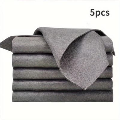 5 stuks Magische Glasdoeken, Huis Auto Wasdoek, Huishoudelijke Keuken Badkamer Schoonmaakdoek, Duurzame Microvezel Afwasdoek 5PCS grijs
