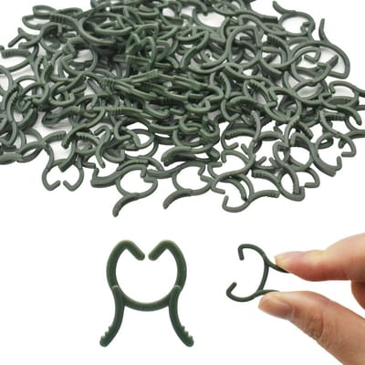 100 stuks kleine plantenclips, herbruikbare clips, groene plantensteun, klimhulp voor tomaten, plantenklemmen voor de - ShopVlot