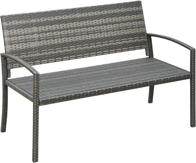 Tuinbank - Buitenbank - Ontspannen Buiten - Stalen Frame - 122 cm - Grijs