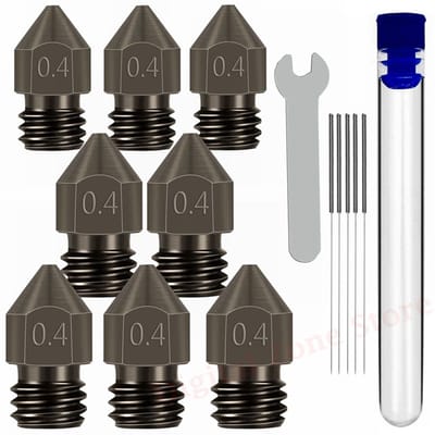 WiseGoods Premium 5 Nozzle MK8 3D Printer Extruder Hot End Kit 0.4mm - Compatibel Met Creality Ender 3/6 - Printers Tools - Zwart