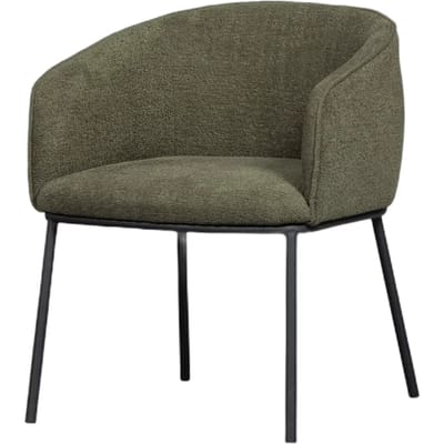 WOOOD Leon Eetkamerstoel - Bouclé - Forest Green - 77x61x63