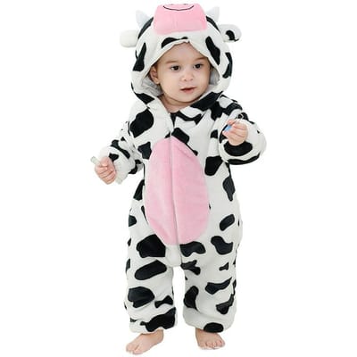Grenouillère Souris Grise Pyjama Bébé Garçon Fille Nouveau-né Vêtements Bébé Bodys Mignons Flanelle Chaud Combinaison Hiver Halloween Tenue Animal 9M(6-12 Months)