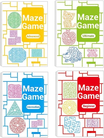 Labyrint Boekenset - Raadsel Boeken - Educatief Spel - 4 Delige Set - 27 x 19 cm