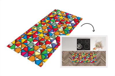 Keukenloper - Loper keuken - Glas - Geometrie - Design - 120x50 cm - Keukenloper vinyl