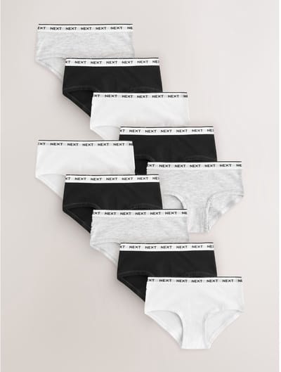 Next - Meisjes - Set van 10 hipsters - Zwart