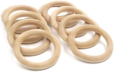 Natuurlijke houten ringen set van 20 stuks, 55 mm, perfect voor knutselen en DIY-projecten