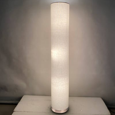 Globo Vloerlamp Ava, zandkleurige textiel-kap