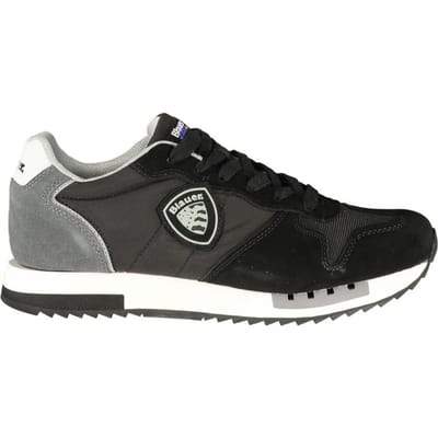 Blauer Zwarte Polyurethaan Heren Sneaker