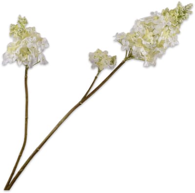 Silk-ka Kunstbloem-Zijden Bloem Sering Tak Groen-Wit 110 cm