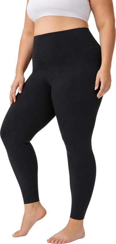 SparkNine Softcurve plus size legging - met zijzakken - L/XL - zwart - zachte stof - ademend - niet doorschijnend