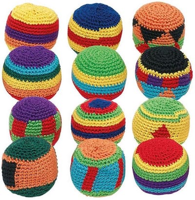 Kick-Ball Gehaakt Katoen, 5cm - Set 3 stuks Assorti