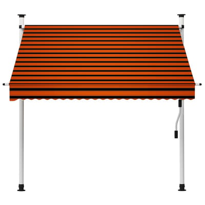vidaXL - Luifel - handmatig - uittrekbaar - 200 - cm - oranje - en - bruin