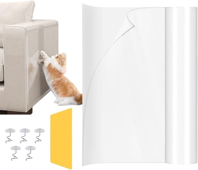 5 m x 45 cm Transparante Krabbescherming voor Meubels, Zelfklevende Anti-Krabfolie voor Katten, Ideaal voor Banken, Wanden en Deuren