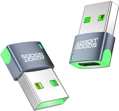 AdroitGoods USB C naar USB Adapter - USB-C naar USB convertor - opzetstuk - USB 3.1 to USB C HUB - pc - laptop - Lichtgevend