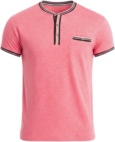 OMBRE T-shirt - Regular Fit - Lange Mouw - Geen Sluiting Rood S
