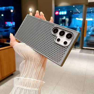 Voor Samsung Galaxy S24 S23 S22 Ultra Plus Hoesje Koelgaas Warmteafvoer Cover Zachte Bumper Harde Achterkant Mat Cover Shell Funda for Galaxy S22 gray