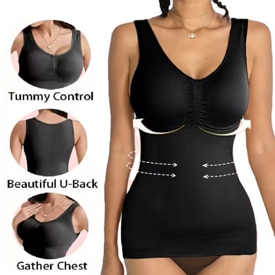 Dames Shapewear Top met Buikcontrole – Naadloze Corrigerende Tanktop – Zwart – Maat M – Tummy Control & Houdingscorrectie – Comfortabele Stretch Shaper