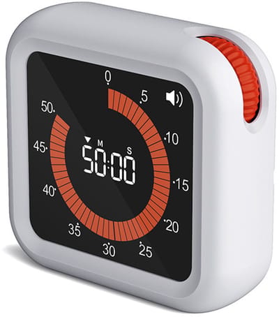 Digitale visuele timer - countdown timer met groot display, instelbaar volume en helderheid, 11 uur 59 minuten geheugenfunctie, geschikt voor keuken, klaslokaal, tijdbeheer bij leren, ouderen en leraren - wit