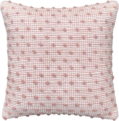 Urbane Hide | Kussenhoezen | Kussenhoes | Kussenhoesjes | Sierkussen | 45x45 cm | Rooster Geweven | Katoen | Wit met roze | Zonder binnenkussen