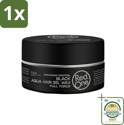 1 x Red One - Haarwax - Black - Aqua Hair Gel Wax - Voor Krachtige Fixatie & Glans - 150 ml- Haarwax - Haargel - Haargel Wax - Krachtige Fixatie - Glans