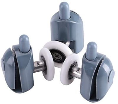 Allecto - Douchedeur Rollers - Vervangingsset voor Douchedeuren - Glijdende Wielen - Ideaal voor Douchecabines - Geschikt voor 5mm en 6mm Glas