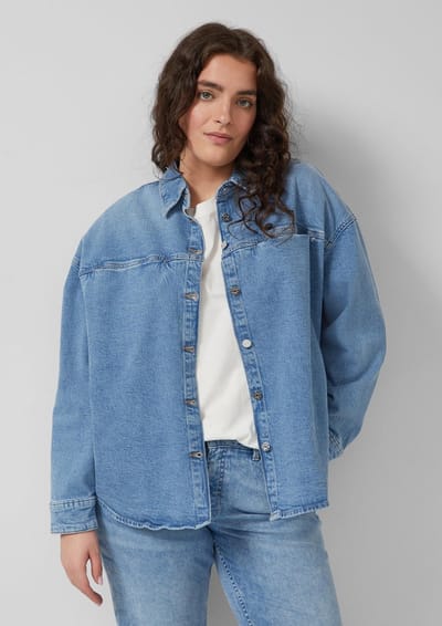 Denim Jacket Met Casual Cut En Chemise Kraag Dames s.Oliver