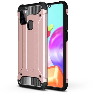 Coverup Hoesje - Geschikt voor Samsung Galaxy A21s Hoesje - Coverup Armor Hybrid Back Cover - Rose Gold