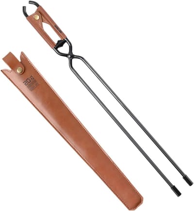 Vuurtang - Grijper Houttang - Vuur Maken - Verlengde Handgreep - 55 cm - Zwart