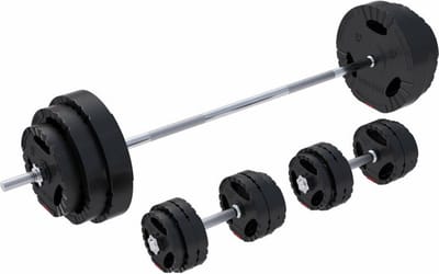 Gorilla Sports Lange Halterset 100 kg - Gripper Kunststof - Schroefsluiting - 30 mm